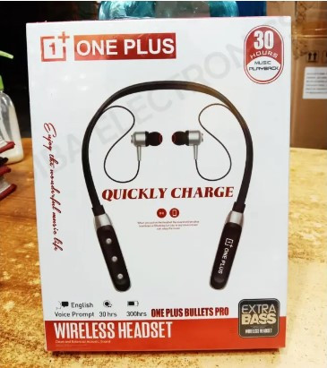 Oneplus Bullets Pro Neckband Bluetooth Earphone 30 Hours Music Playback - Neckband - Wireless Earbud